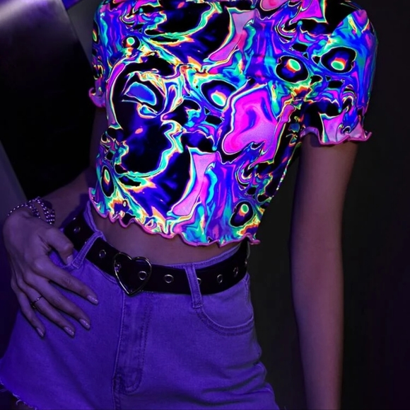 Reflective Marble Print Lettuce - Picture 2 of 6